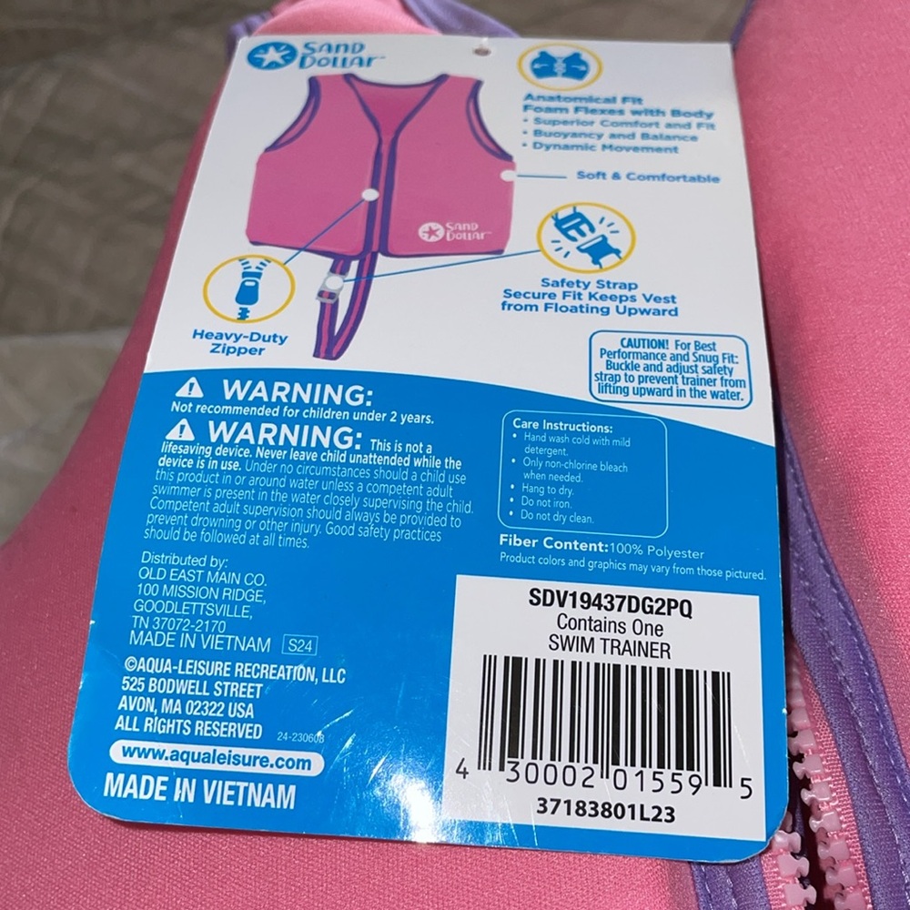 NWT Sand Dollar Pink Swim Trainer Vest - Picture 6 of 6